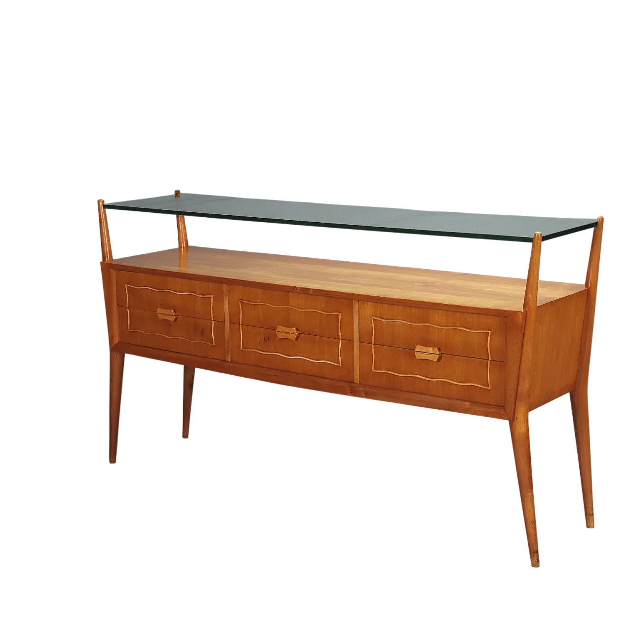 Chest of drawers in cherrywood weneer with 6 drawers, 1950s 11