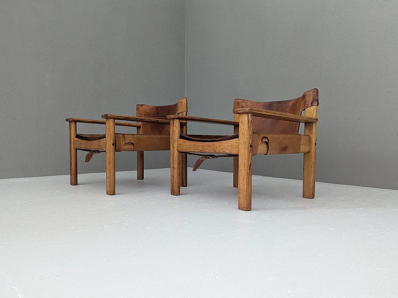 Coppia di poltrone Natura in pelle di Karin Mobring per Ikea, anni '70 18