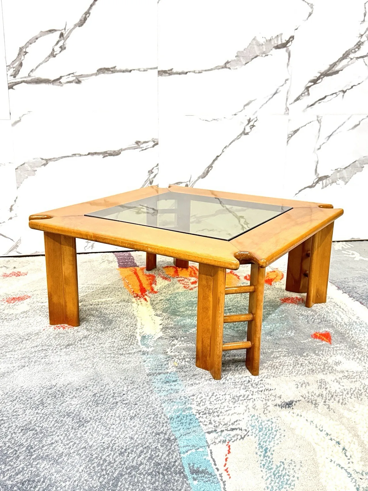 Wooden coffee table by Afra and Tobia Scarpa, 1960s 3