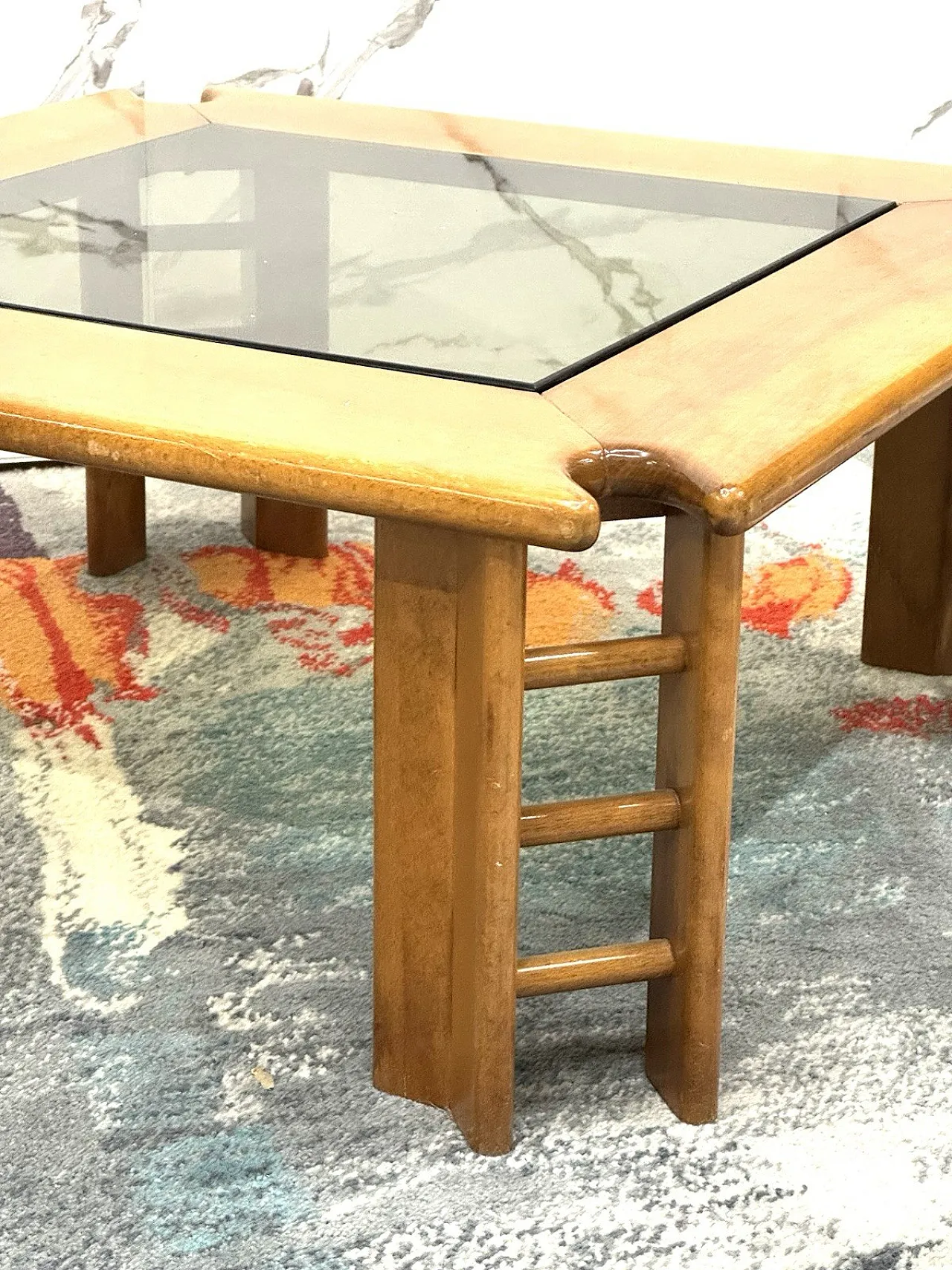 Wooden coffee table by Afra and Tobia Scarpa, 1960s 5