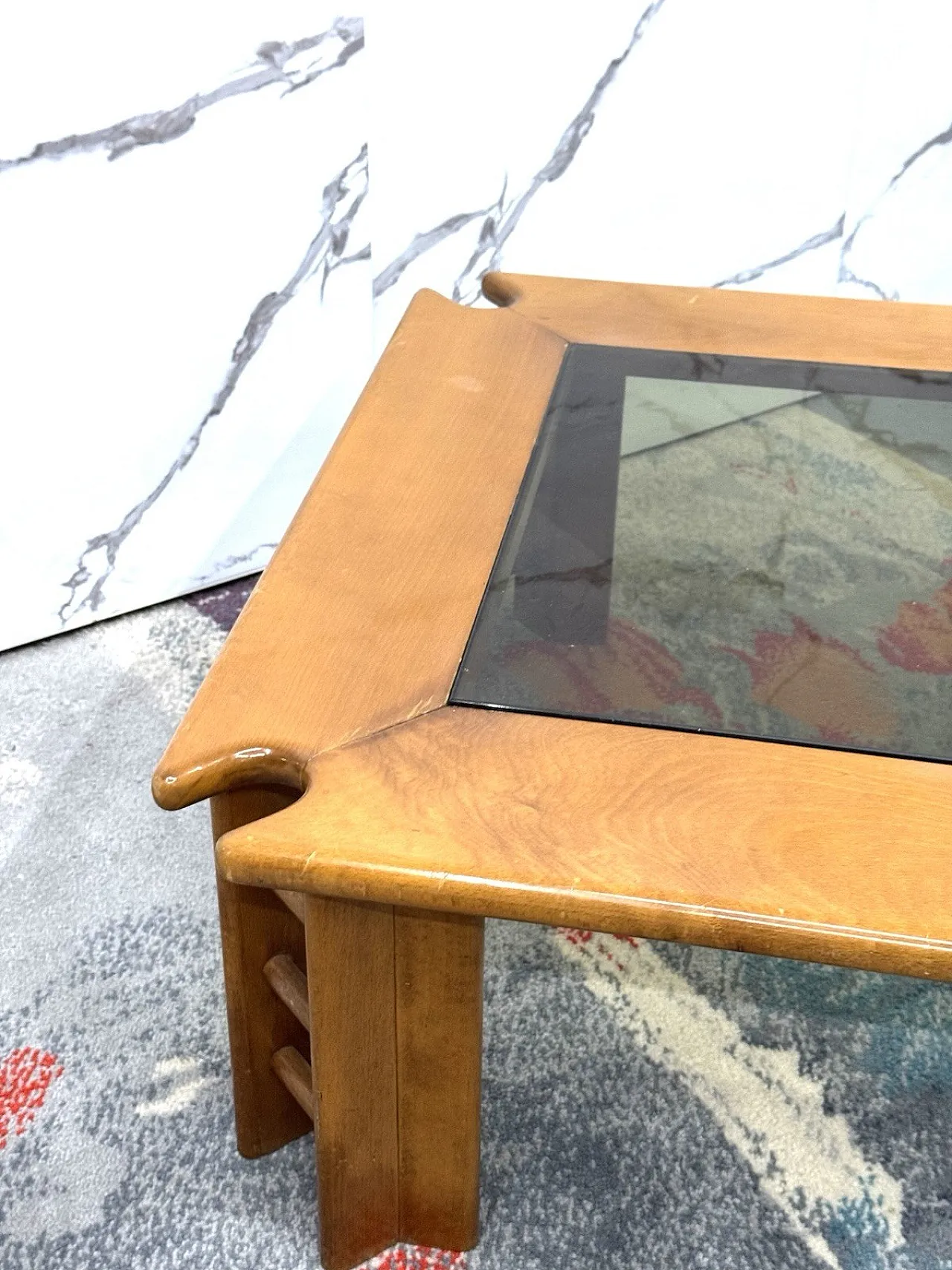 Wooden coffee table by Afra and Tobia Scarpa, 1960s 7