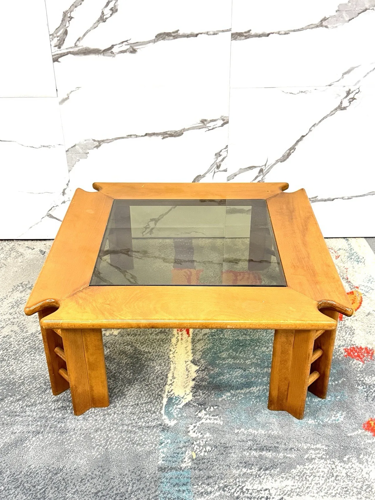 Wooden coffee table by Afra and Tobia Scarpa, 1960s 8