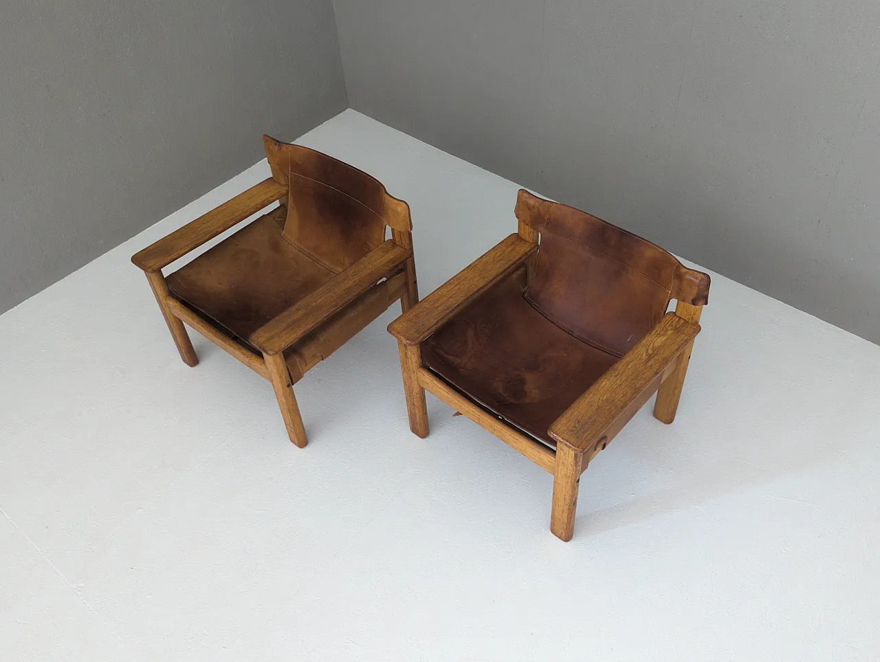 Coppia di poltrone Natura in pelle di Karin Mobring per Ikea, anni '70 23