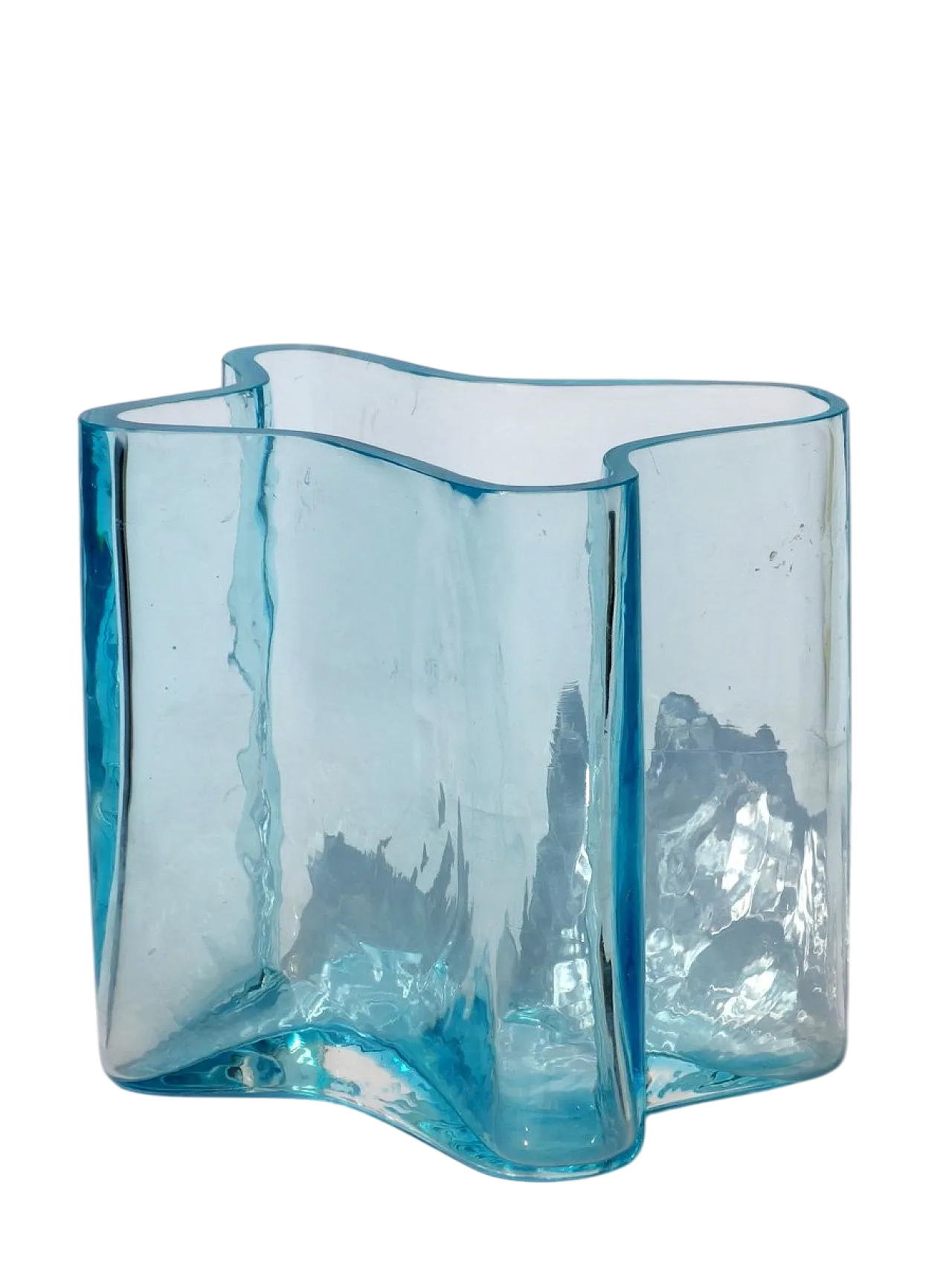 Vaso Space Age in vetro blu, anni '60 5