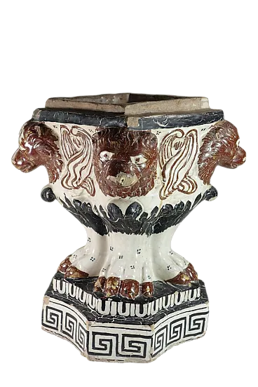 Ceramic maiolica vase by Giustiniani, 19th century