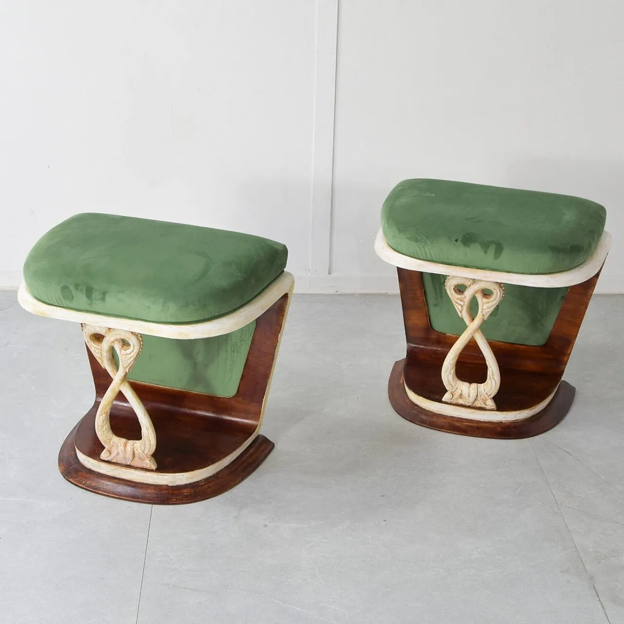 Coppia di panche attribuite a Pier Luigi Colli, anni '40 5