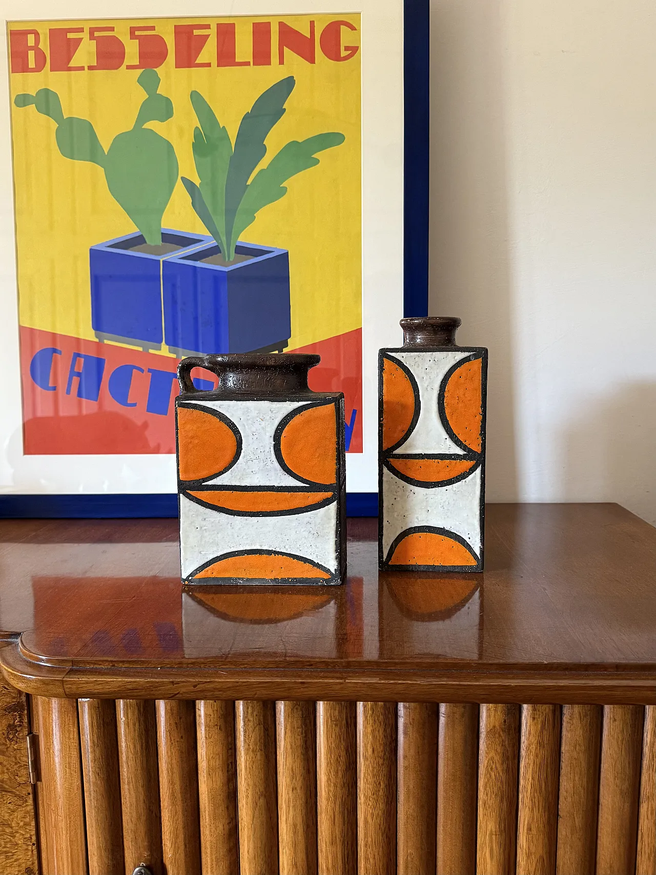 Pair of Space Age ceramic vases by Bitossi, 70s 2