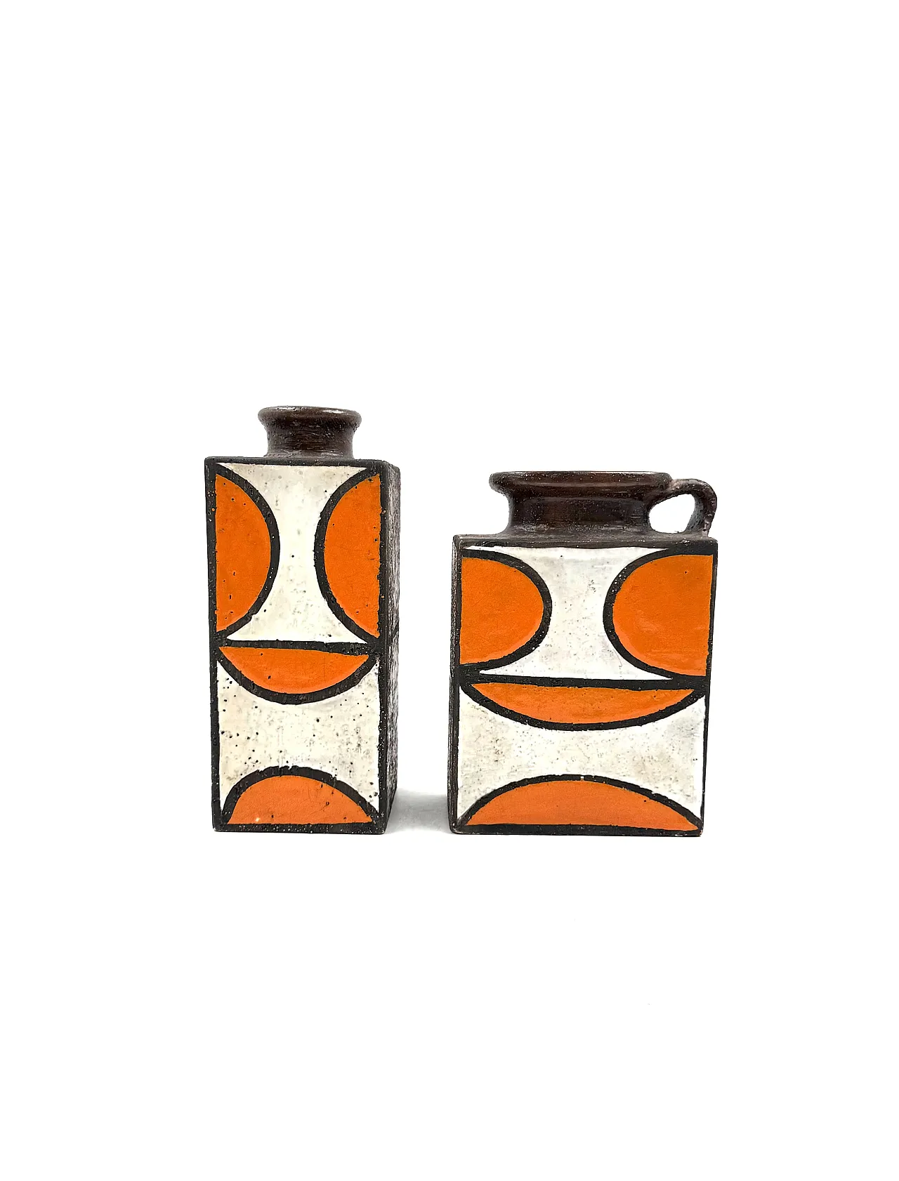 Pair of Space Age ceramic vases by Bitossi, 70s 4