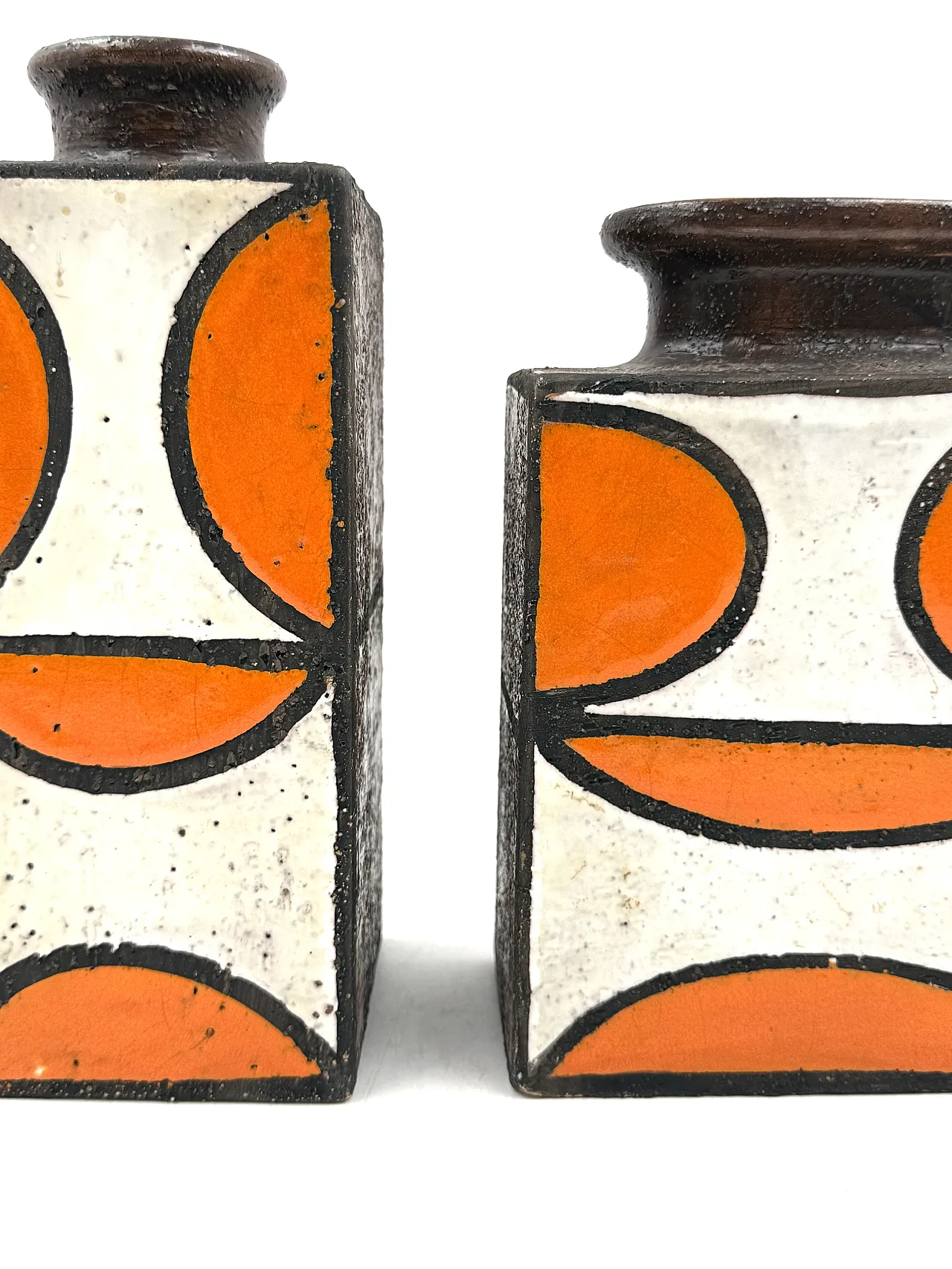 Pair of Space Age ceramic vases by Bitossi, 70s 7