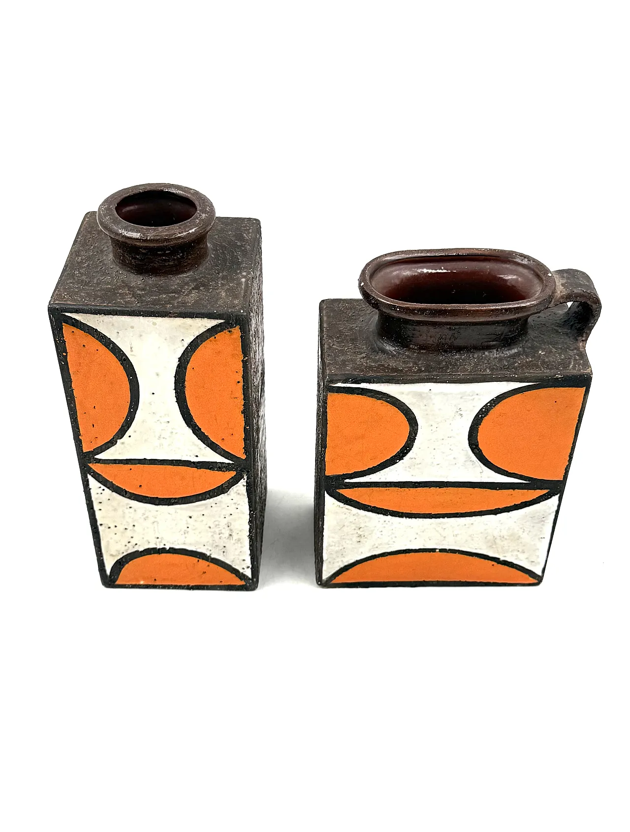 Pair of Space Age ceramic vases by Bitossi, 70s 8