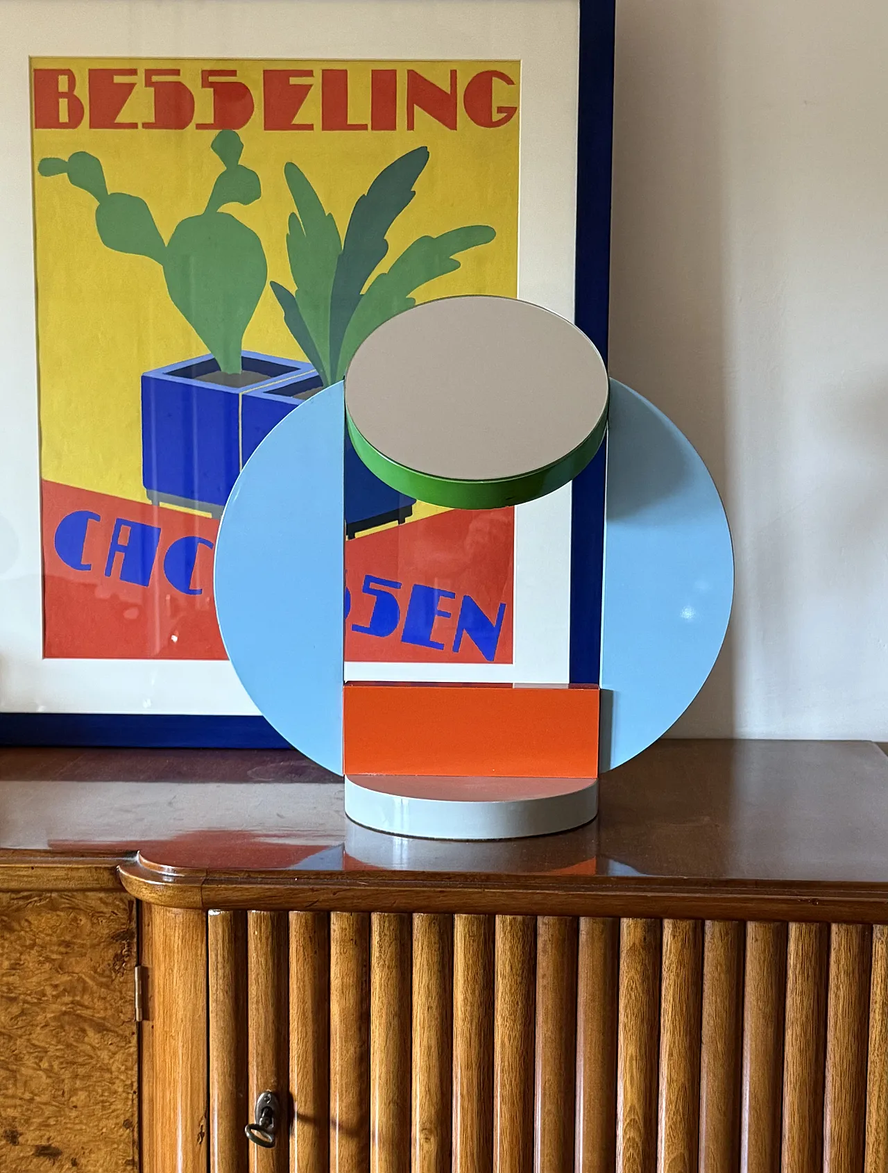 Postmodern Table Mirror di Michele de Lucche per Memphis, 1980 3