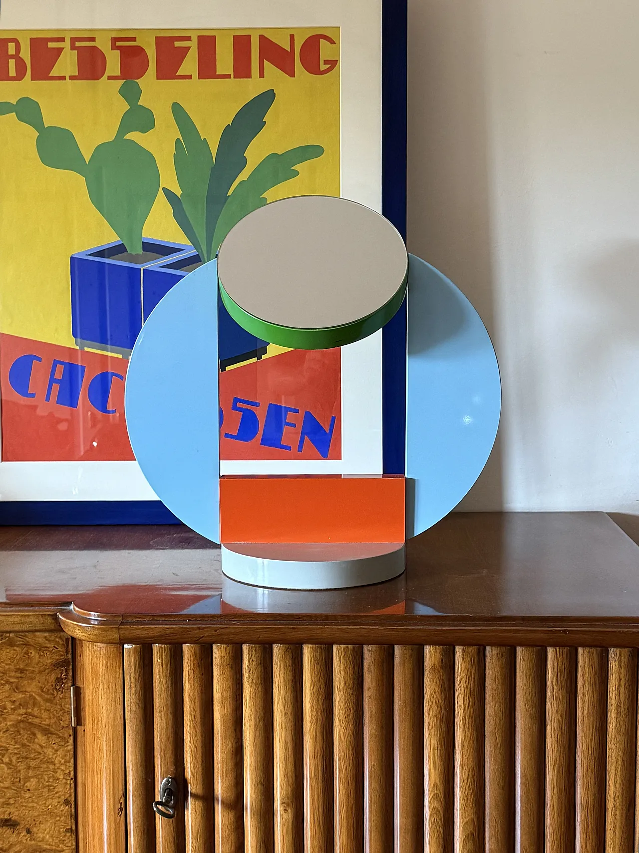Postmodern Table Mirror di Michele de Lucche per Memphis, 1980 4