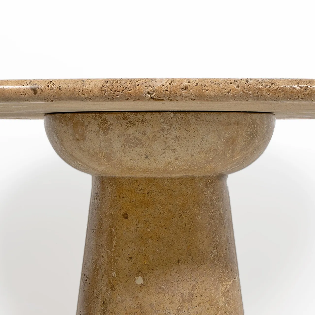 Travertine round dining table attributed to Angelo Mangiarotti, 1970s 7