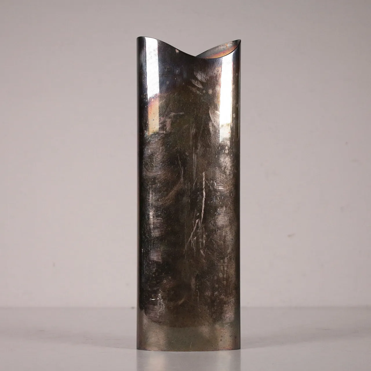3 Silver-plated brass vases by Giuliano Malimpensa for Mesa Italia 5
