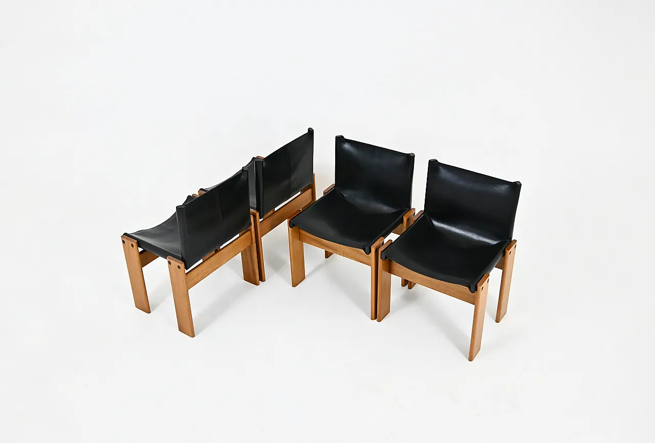 4 sedie monache di AFRA e TOBIA Scarpa per Molteni, 70s 2