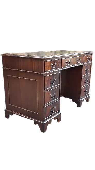 Scrivania impiallacciata in radica di mogano, '800