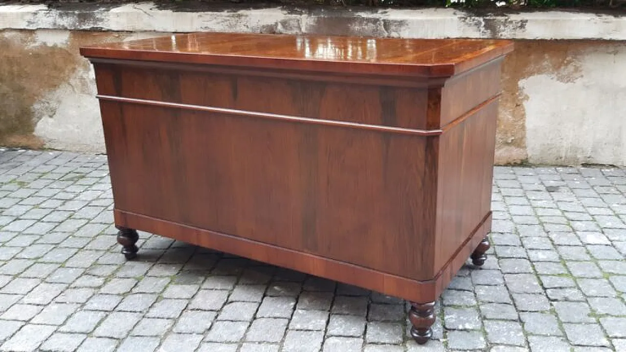 Scrivania lastronata in noce, '800 4