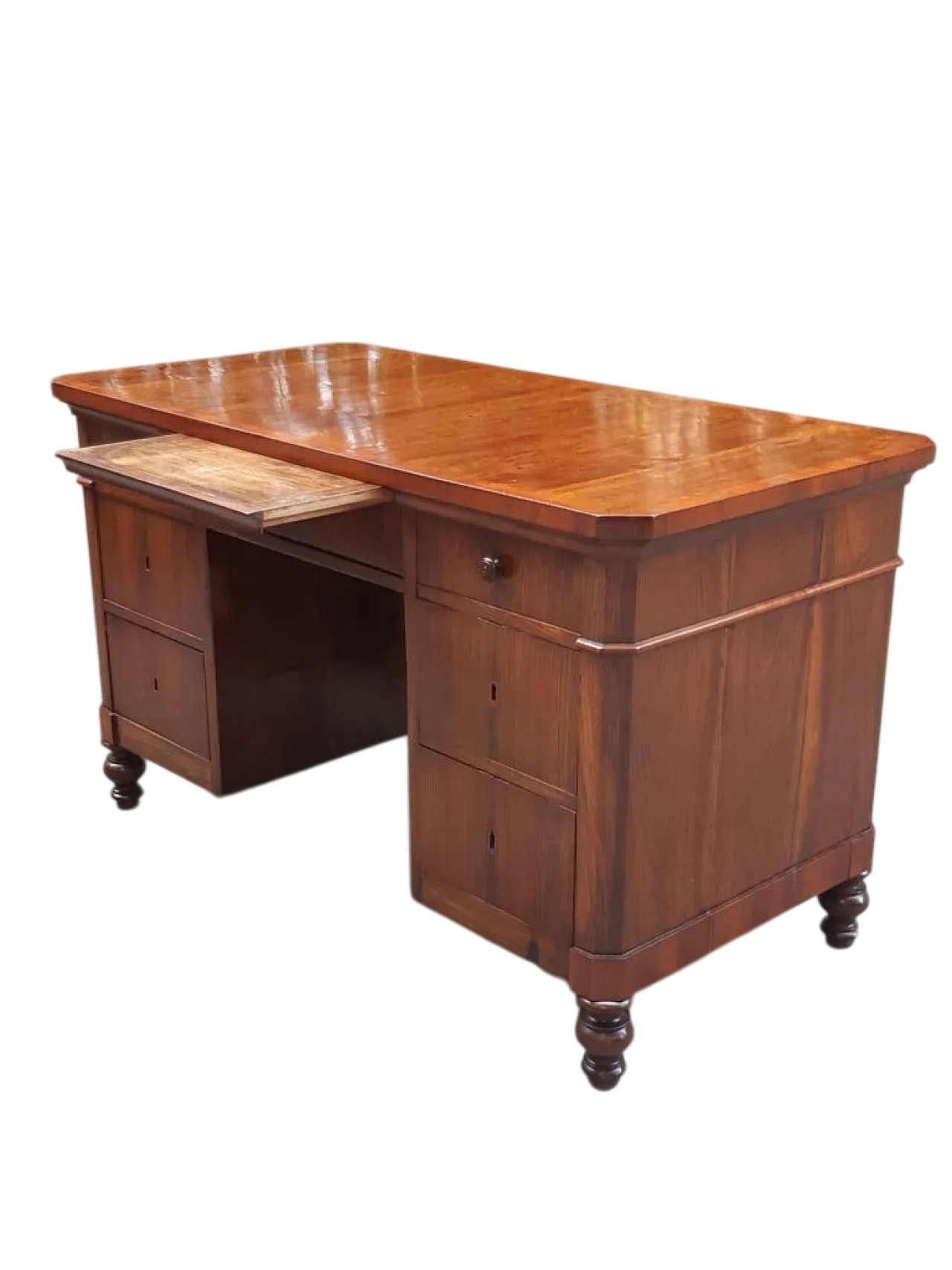 Scrivania lastronata in noce, '800 6