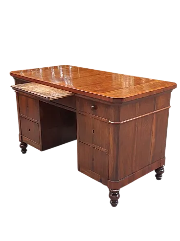 Scrivania lastronata in noce, '800