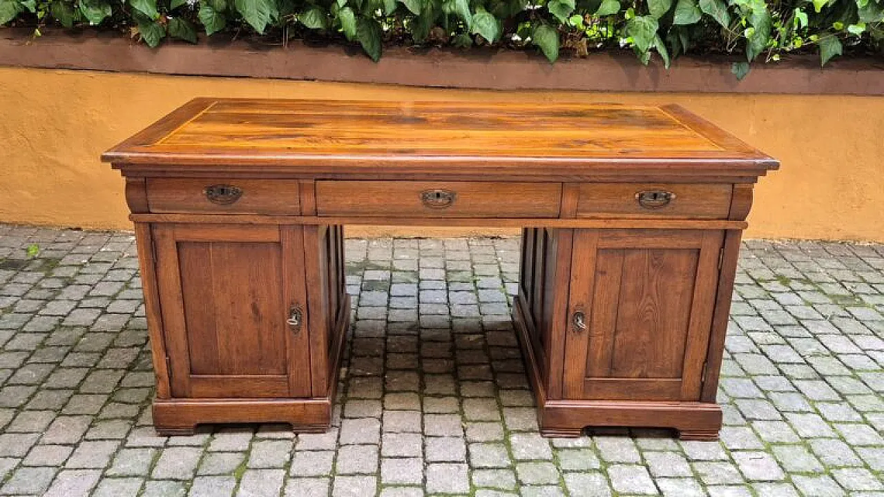 Scrivania in legno di noce e rovere, '800 3