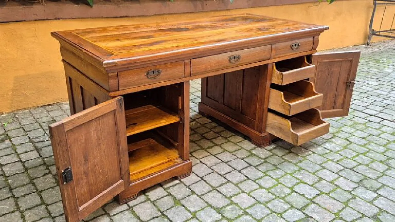 Scrivania in legno di noce e rovere, '800 4