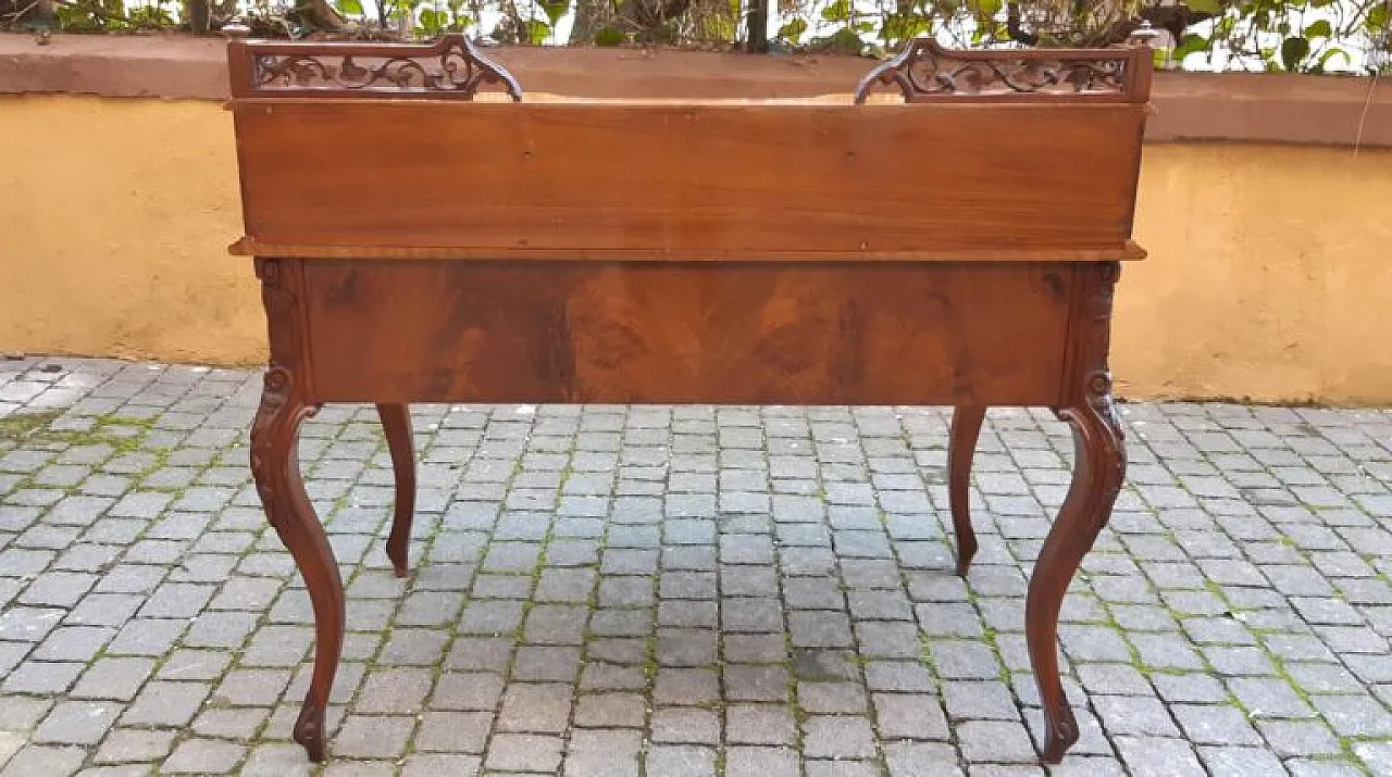 Scrittoio lastronato in radica di noce, '800 4