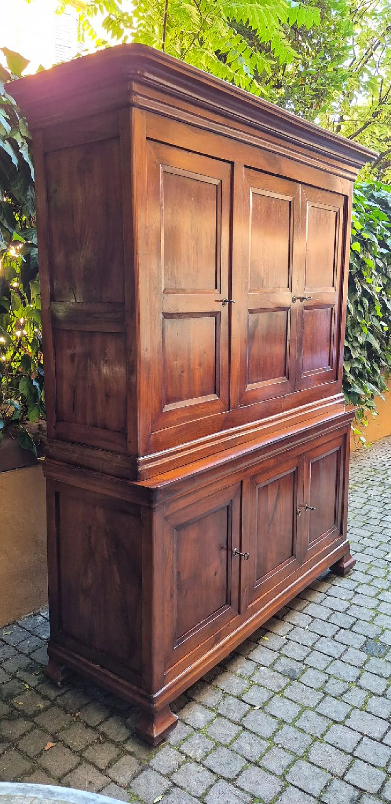Credenza doppio corpo in legno di noce '800 3