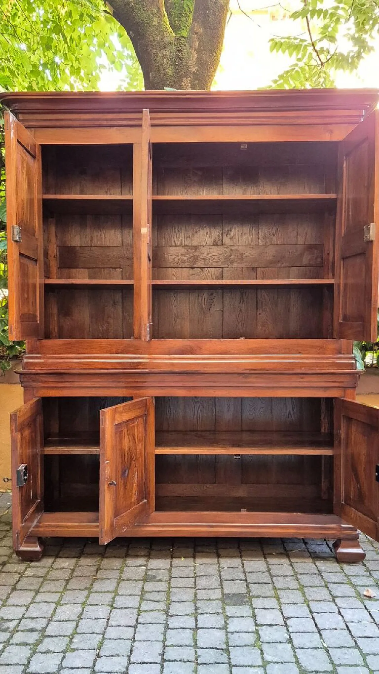 Credenza doppio corpo in legno di noce '800 4