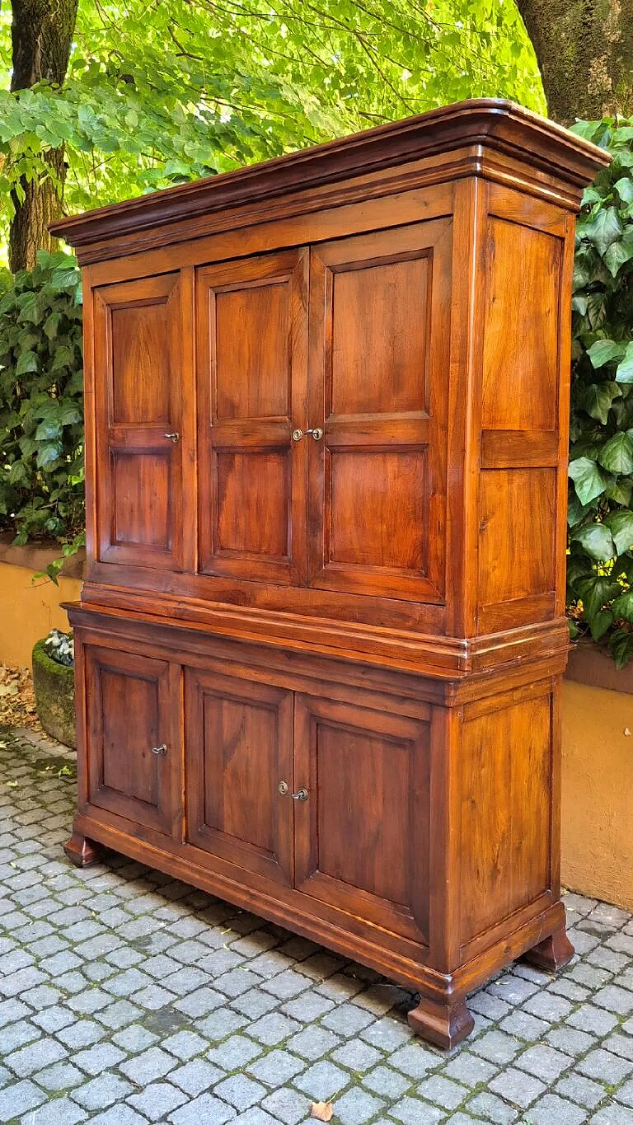 Credenza doppio corpo in legno di noce '800 5