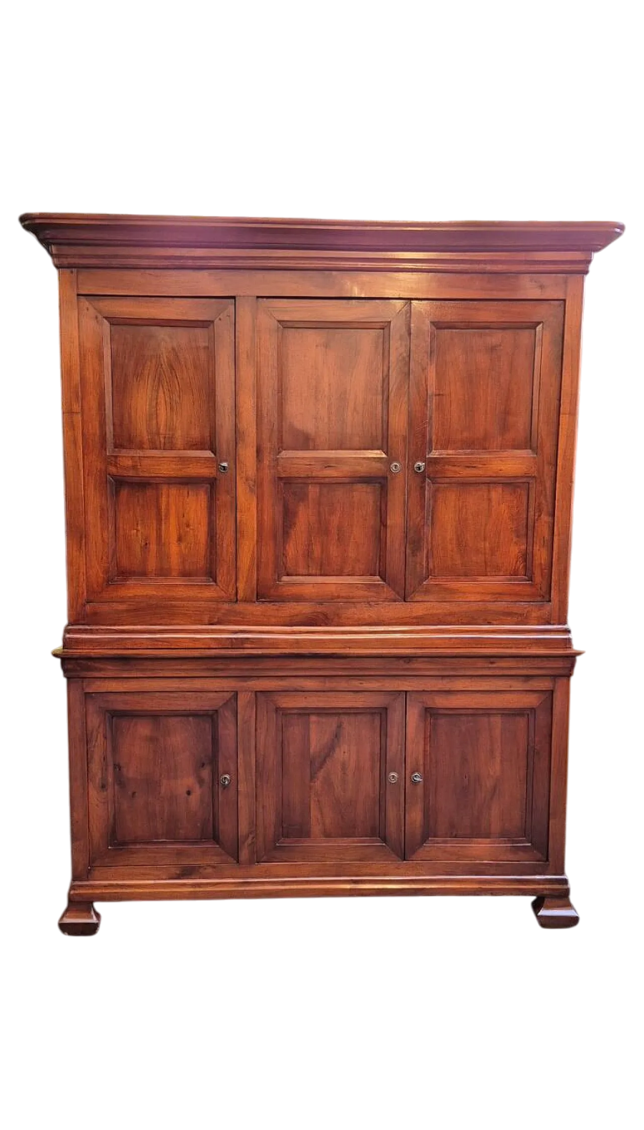 Credenza doppio corpo in legno di noce '800 6