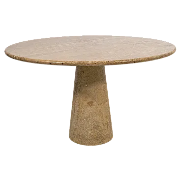 Tavolo in travertino attribuito ad Angelo Mangiarotti, anni '70