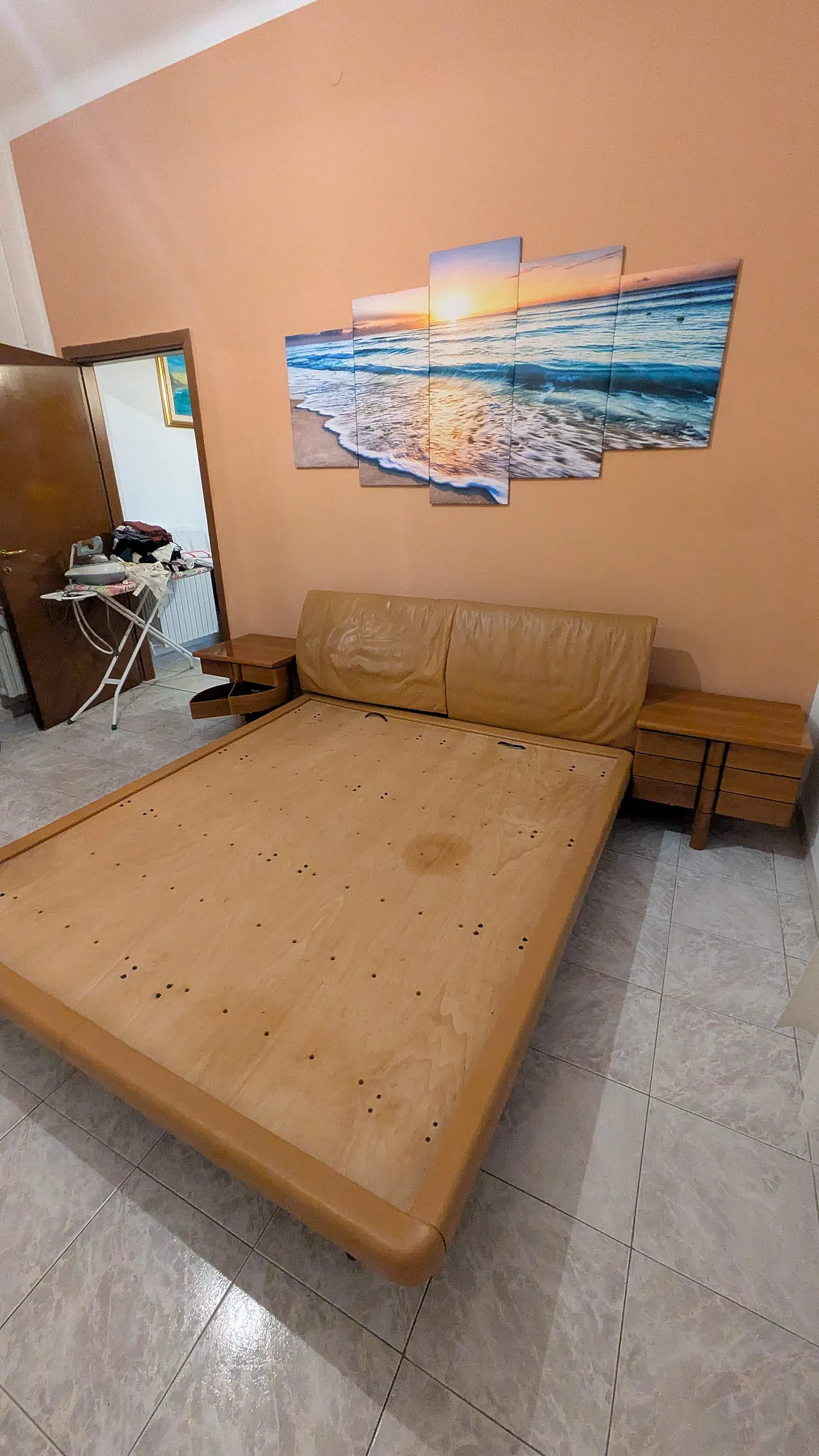 Letto e comodini Marlo di Afra e Tobia Scarpa per Molteni, anni '90 1