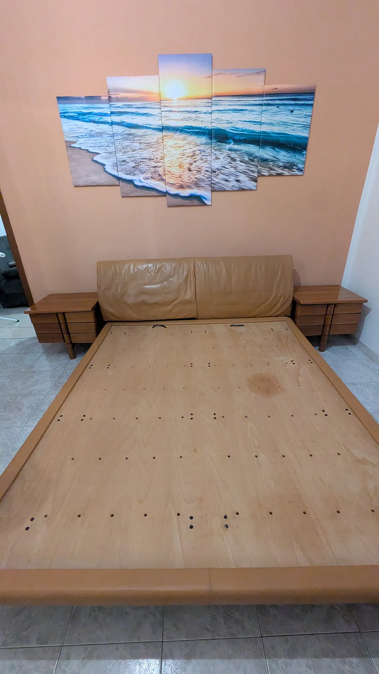 Letto e comodini Marlo di Afra e Tobia Scarpa per Molteni, anni '90 2
