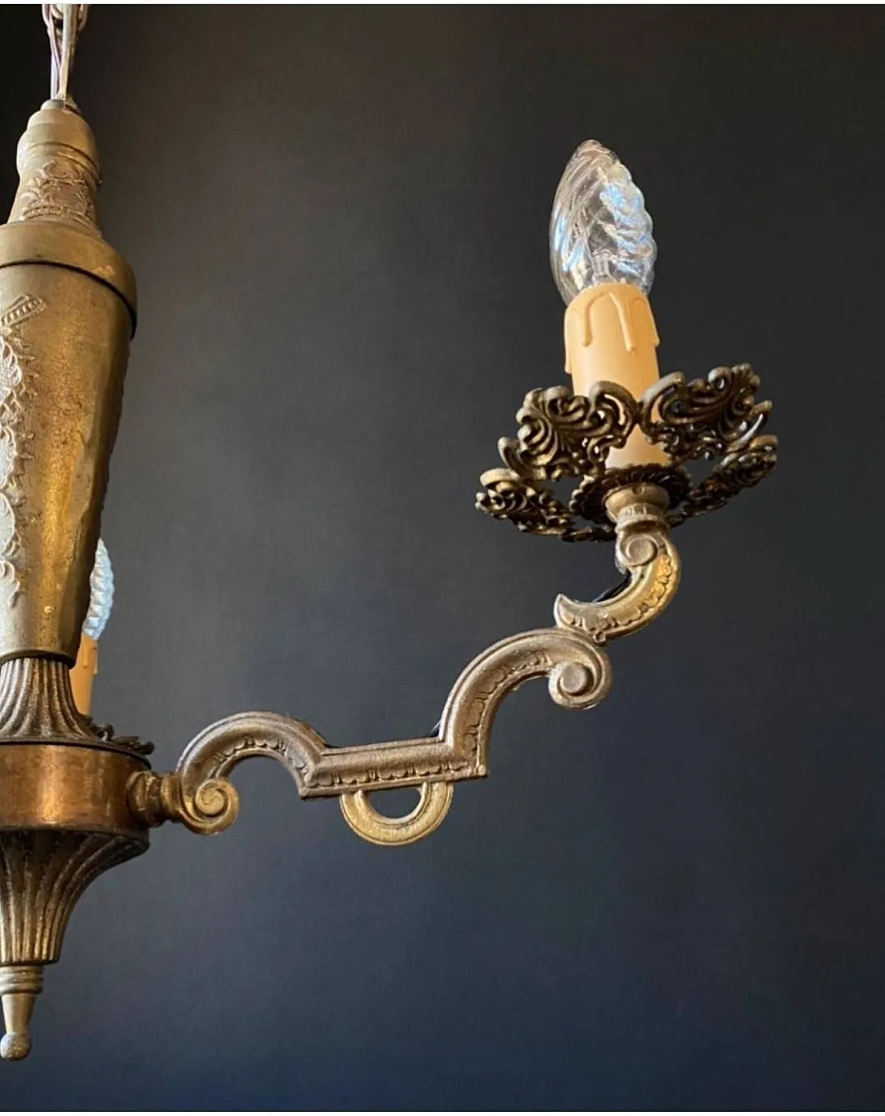 Brass chandelier, 1970s 1