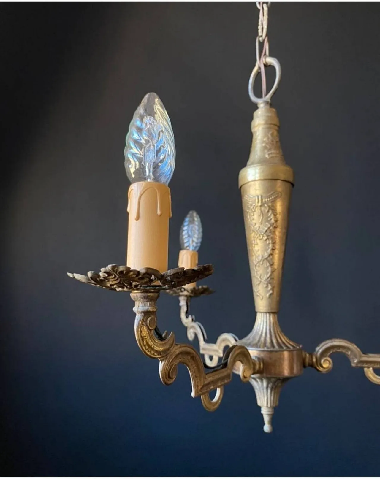 Brass chandelier, 1970s 3