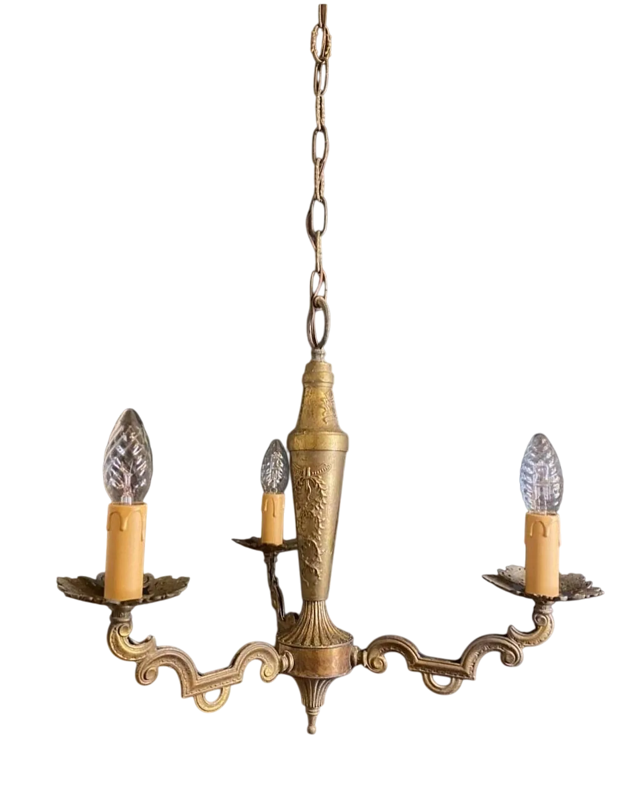 Brass chandelier, 1970s 6