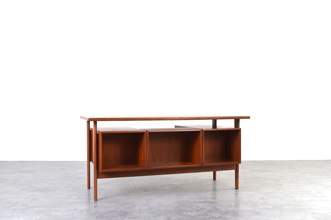Mid-Century teak executive desk by Kai Kristiansen for FM Møble, 1970s 5