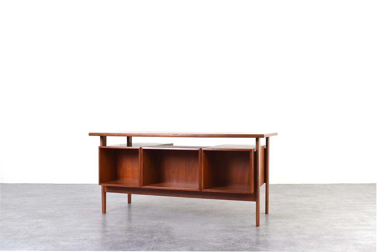 Mid-Century teak executive desk by Kai Kristiansen for FM Møble, 1970s 7
