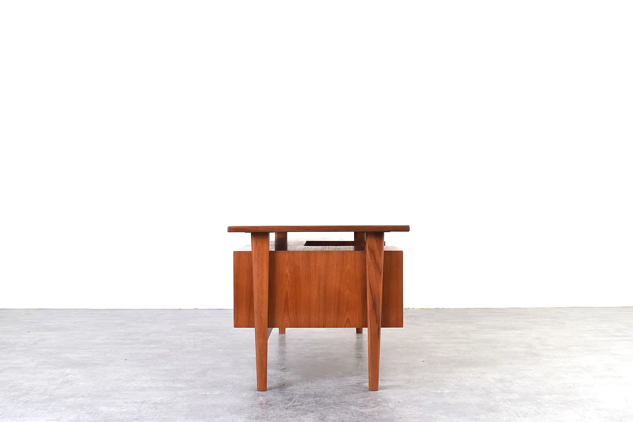 Mid-Century teak executive desk by Kai Kristiansen for FM Møble, 1970s 8