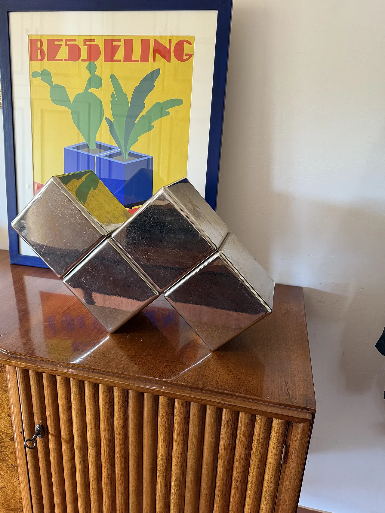 Postmodern steel sculpture depicting Tetris, 80s 5