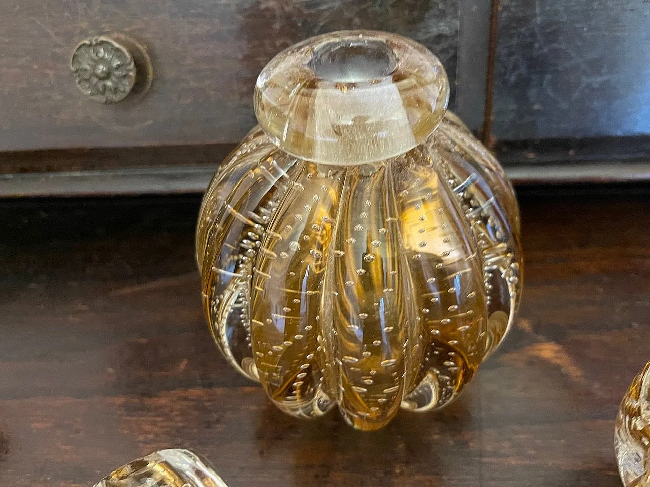 Set da toeletta in vetro Murano Bullicant, anni '50 10