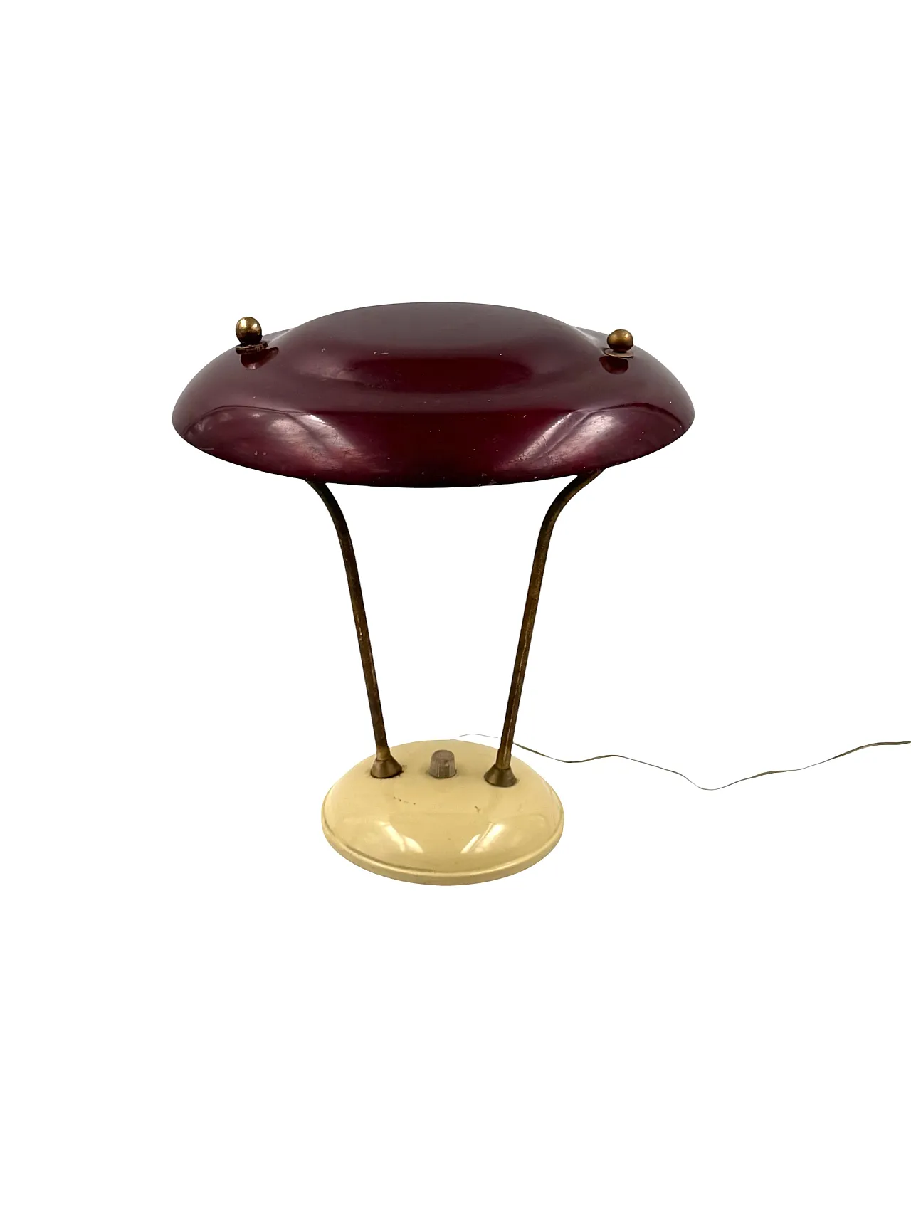 Lampada da tavolo in ottone di metà secolo, Francia 1950 11