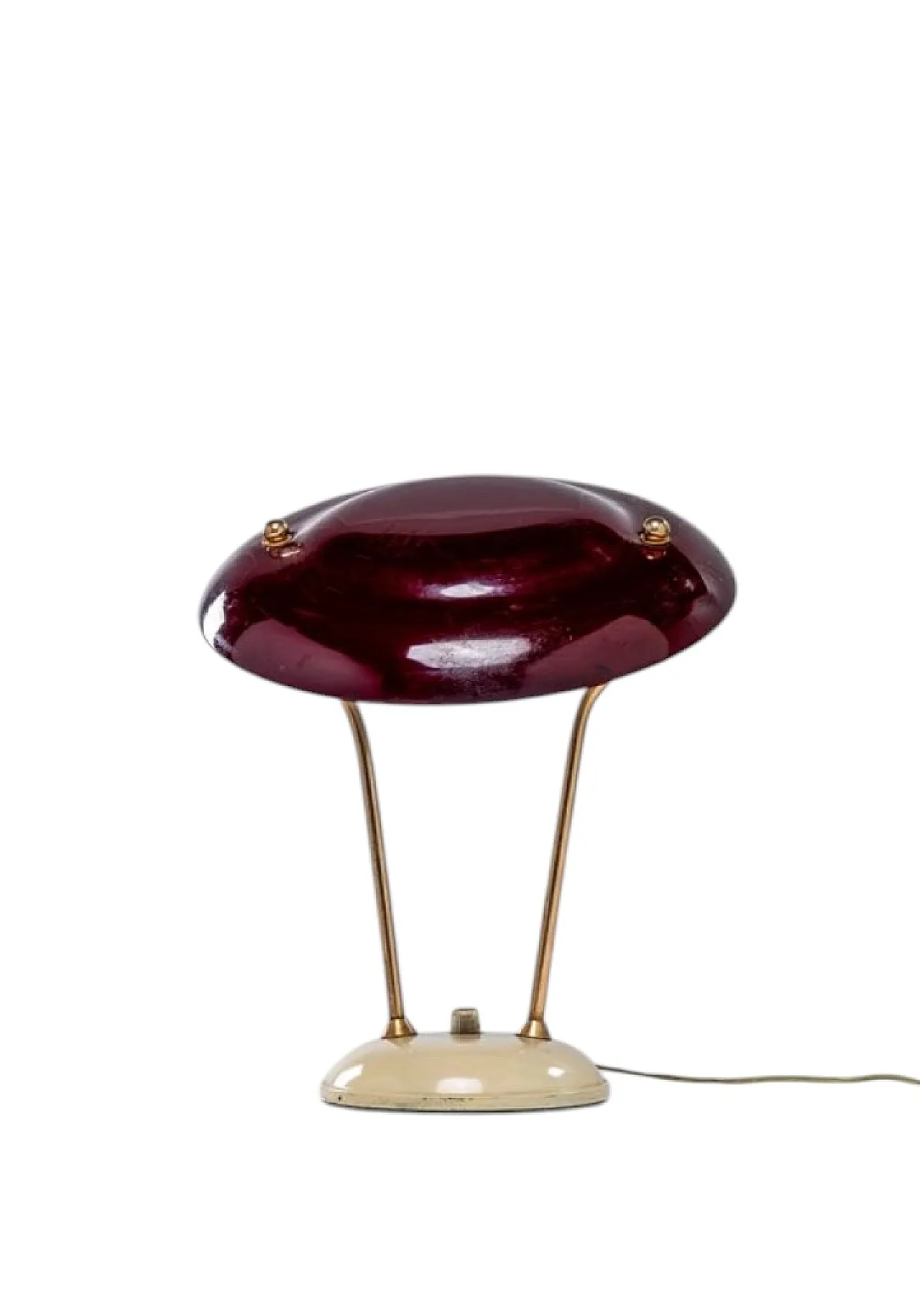 Lampada da tavolo in ottone di metà secolo, Francia 1950 12