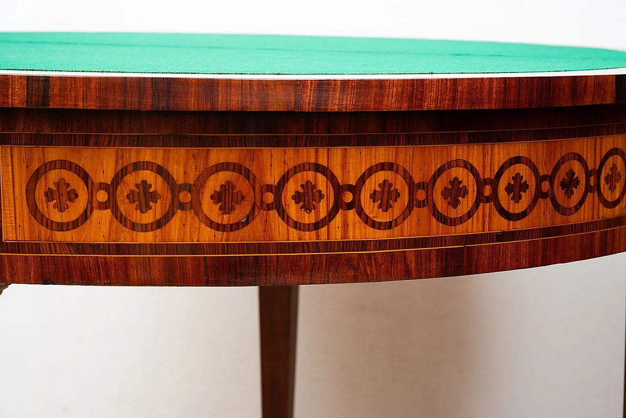 Demi Napoleon III game table in precious exotic woods, 19th century 5