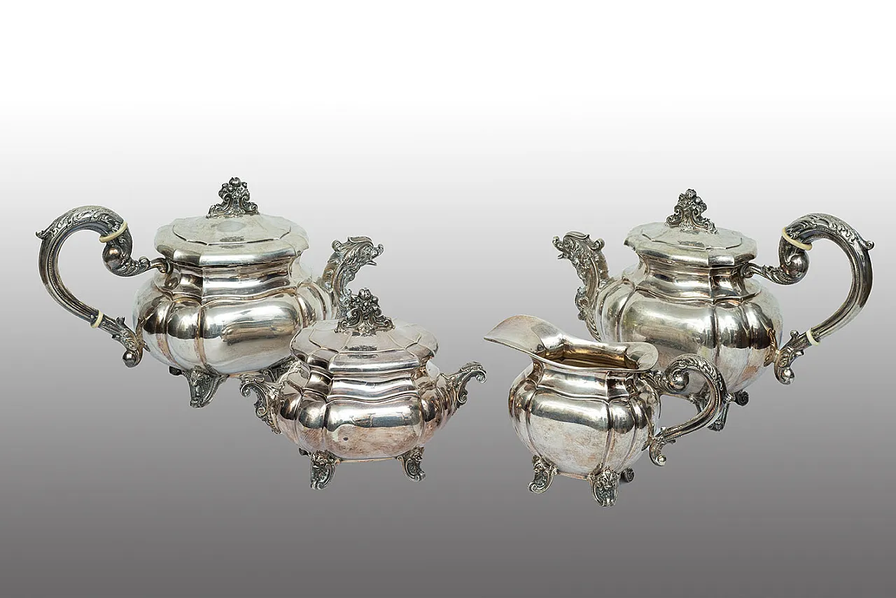 Silver service Neapolitan empire style, early 20th century 1