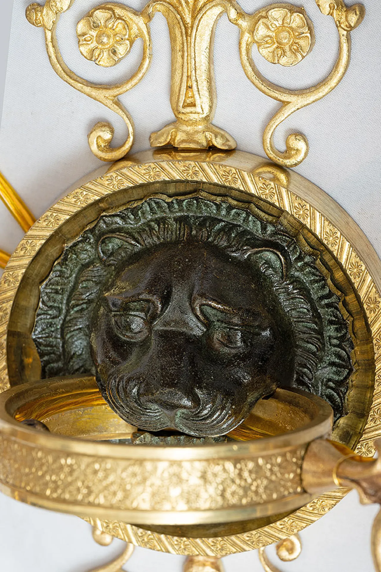 Pair of wall lights of golden and satin bronze Empire wise, 19th c. 4