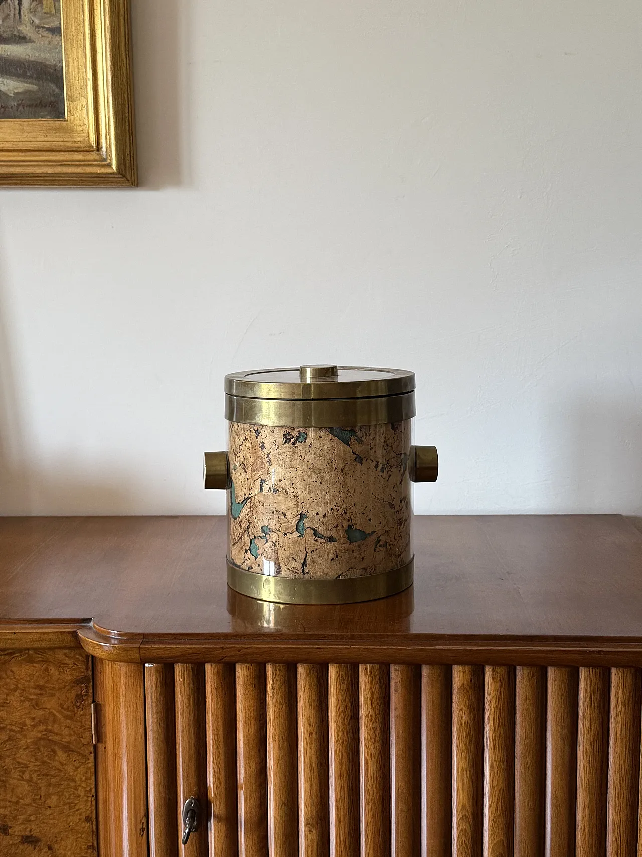 Hollywood Regency Brass Ice Bucket, France 1970 2