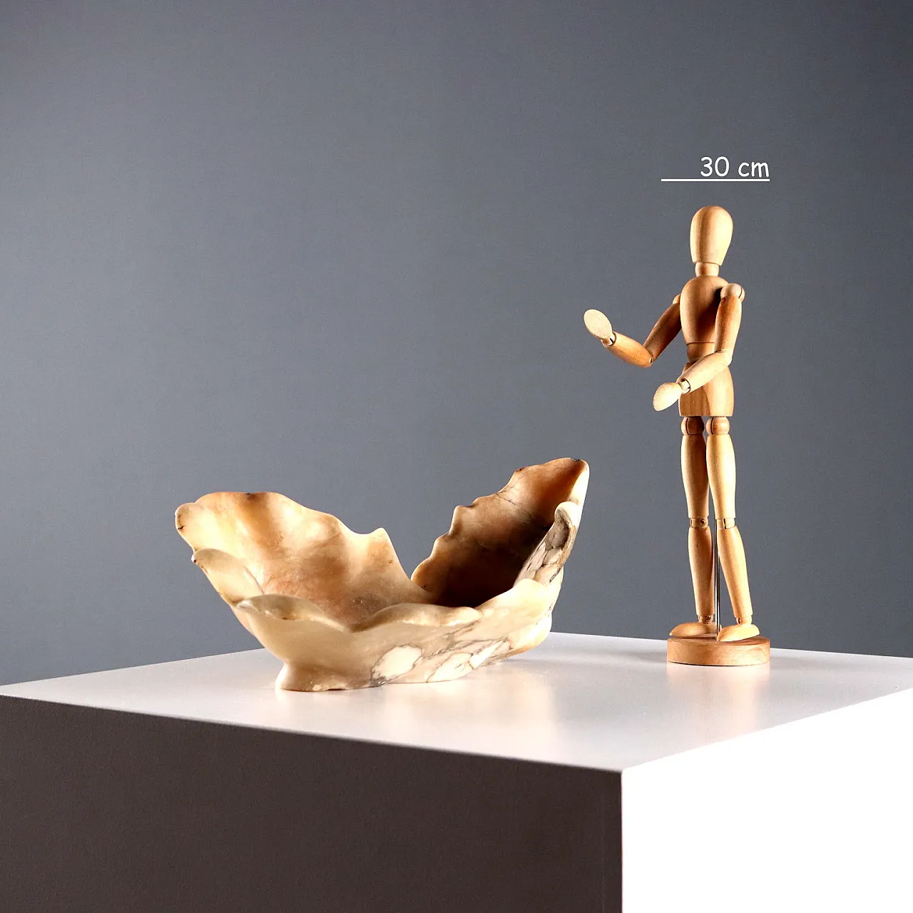 Centrotavola in alabastro a forma di conchiglia, '800 2