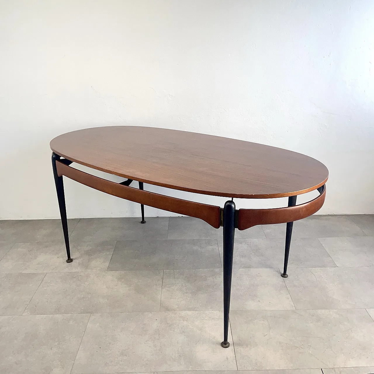Oval table or desk by Silvio Cavatorta, 1960s 3