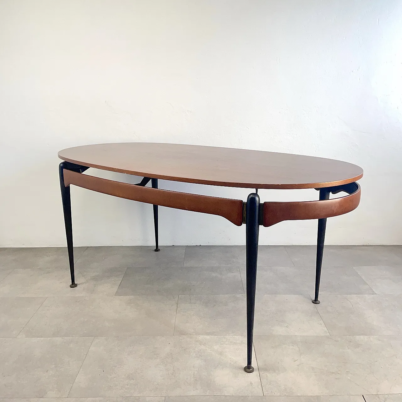 Oval table or desk by Silvio Cavatorta, 1960s 4